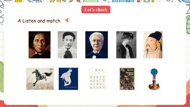 人教版新起点英语六上 Unit 5 《Famous people》 Let's check 课件07