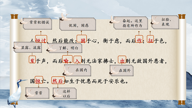 部编版初中语文PPT课件八年级上第六单元孟子-生于忧患死于安乐06