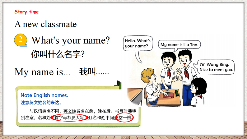 Unit 2 What's your name 第二课时 Story time（课件）-2024-2025学年译林版（三起）英语三年级上册06
