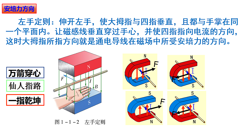 新粤教版高中物理选择性必修第二册 1.1安培力 课件05