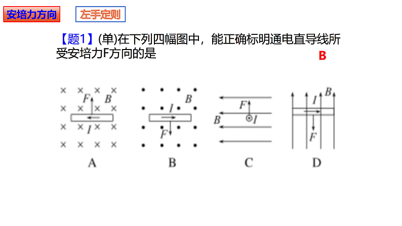 新粤教版高中物理选择性必修第二册 1.1安培力 课件06