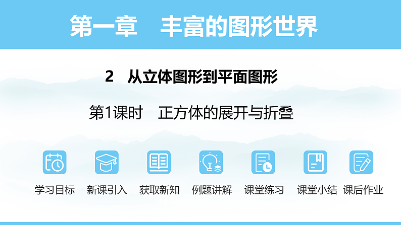 数学北师大版（2024）七年级上册课件 1.2.1  正方体的展开与折叠第1页