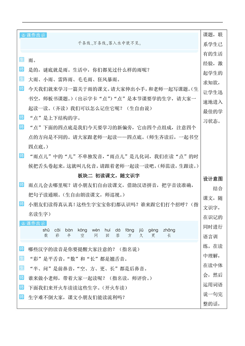 统编版2024（秋）语文一上 10《雨点儿》课件+教案+音视频素材02