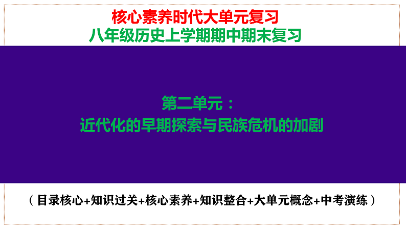 第二单元 ： 近代化的早期探索与民族危机的加剧-核心素养时代大单元复习 课件第1页