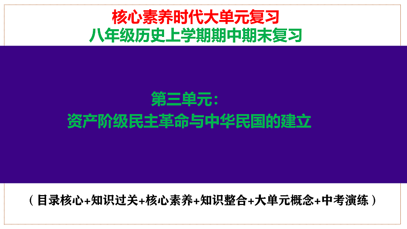 第3单元：资产阶级民主革命与中华民国的建立-核心素养时代大单元复习 课件01