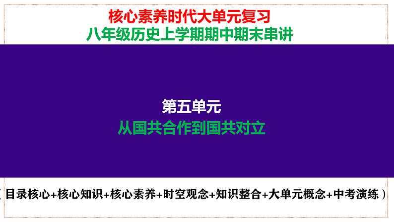 第5单元  从国共合作到国共对立-核心素养时代大单元复习 课件01