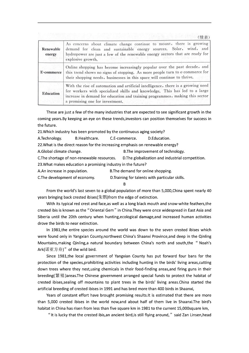 陕西省2024-2025学年新高考高三上学期阶段性检测卷(二) 英语试题03