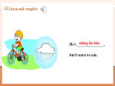 【2025春新課標(biāo)】外研版英語(yǔ)六年級(jí)下冊(cè)Module 5 Unit2 He is riding his bike but it starts to rain 課件+單元整體教學(xué)設(shè)計(jì)