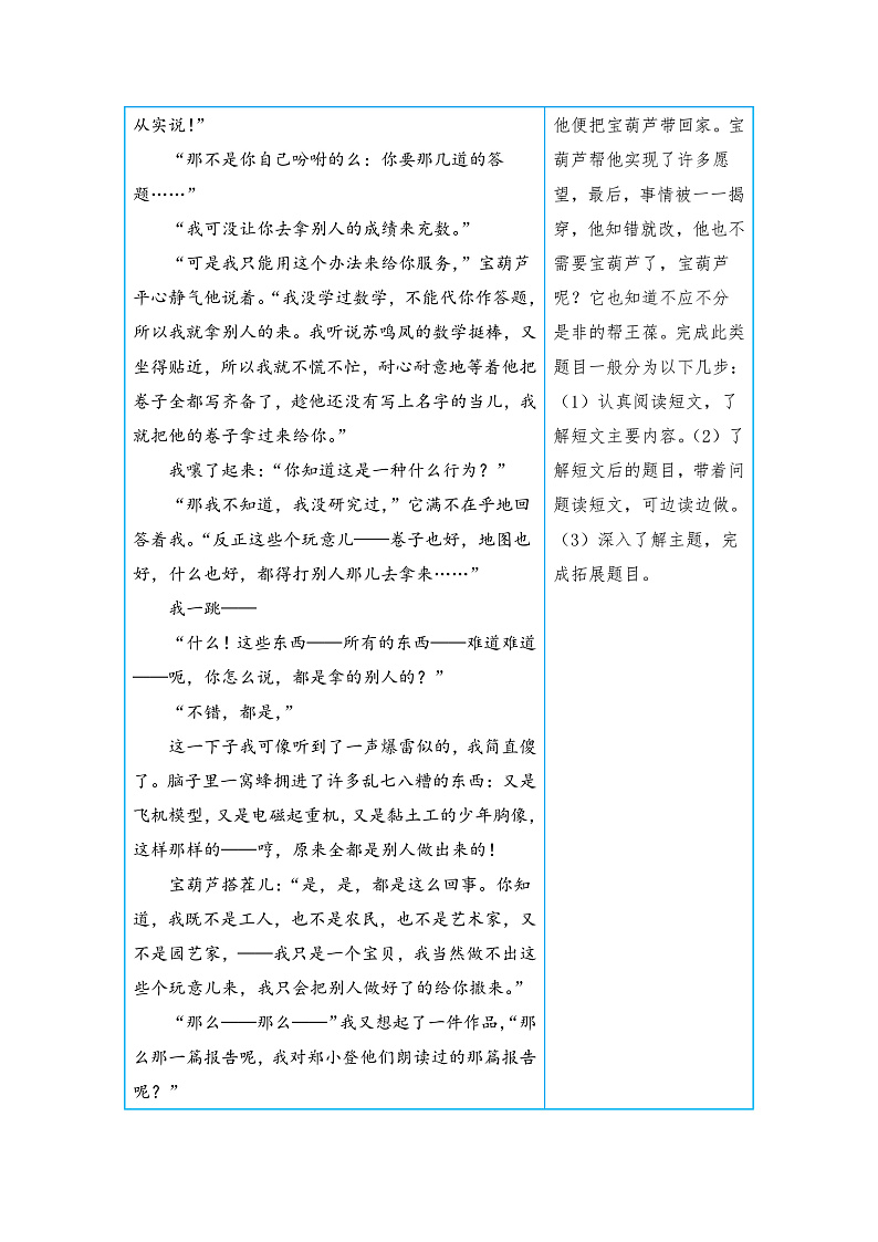 统编版小学语文四年级下册单元核心素养阅读练习第八单元 中外经典童话（课外阅读）（含答案）第2页
