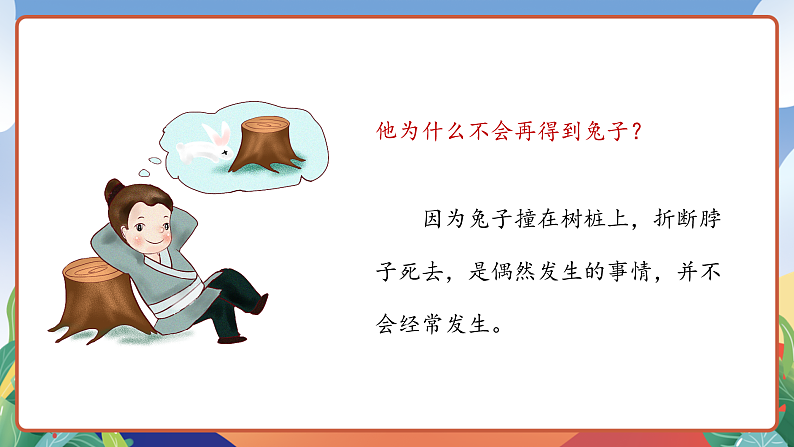 人教部编版语文三年级下册 第5课《守株待兔》第二课时 课件第7页
