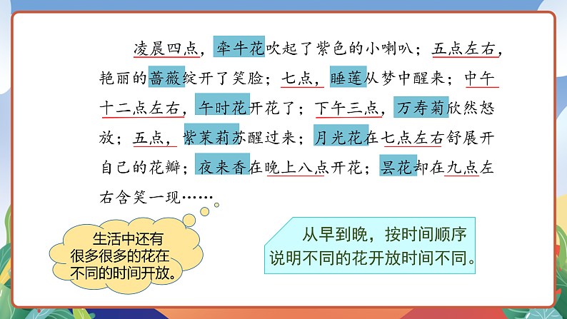 人教部编版语文三年级下册 第13课《花钟》第二课时 课件第7页