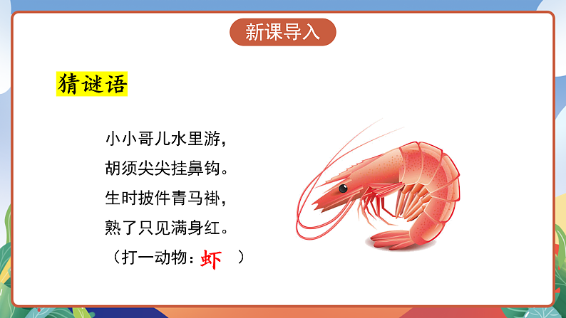 人教部编版语文三年级下册 第15课《小虾》课件第3页