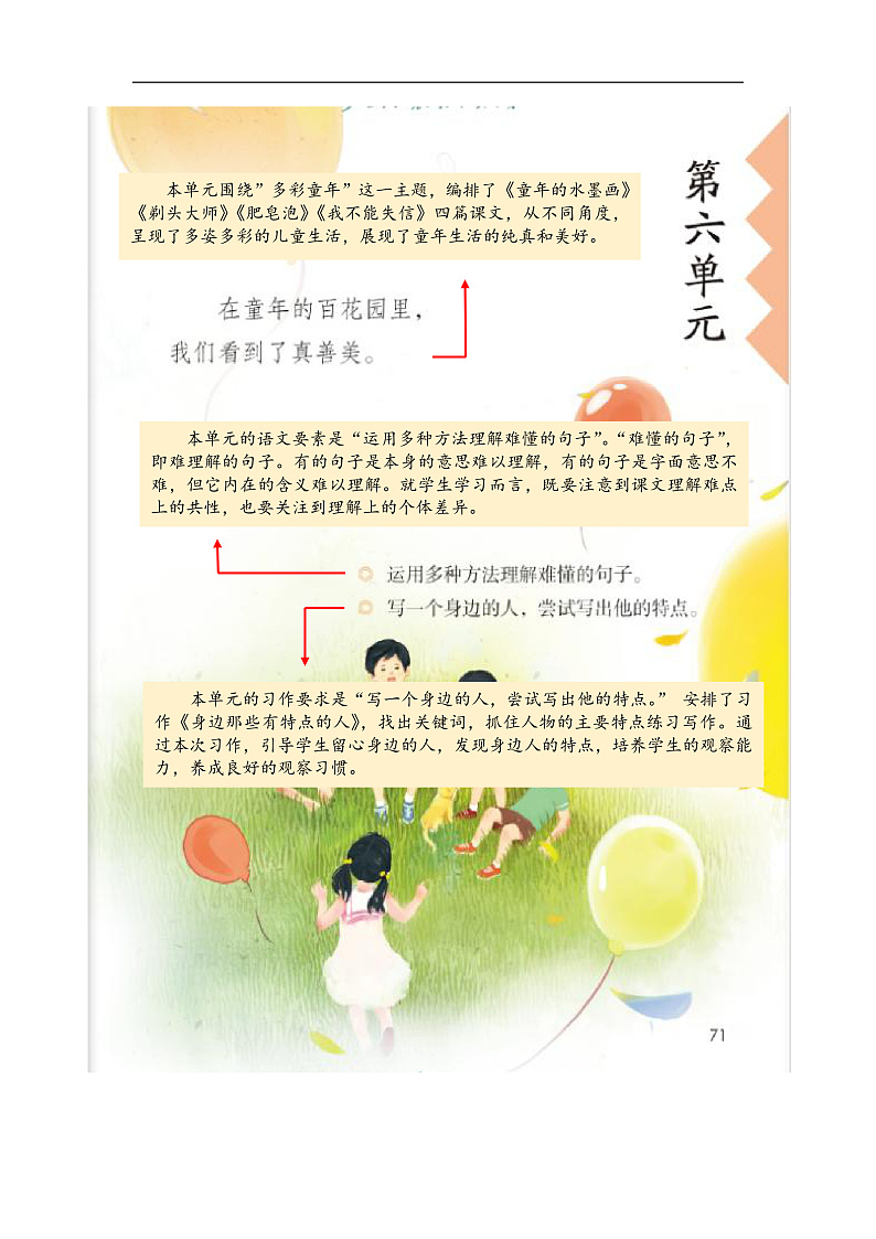 人教部编版语文三年级下册 第六单元 单元解读讲义01