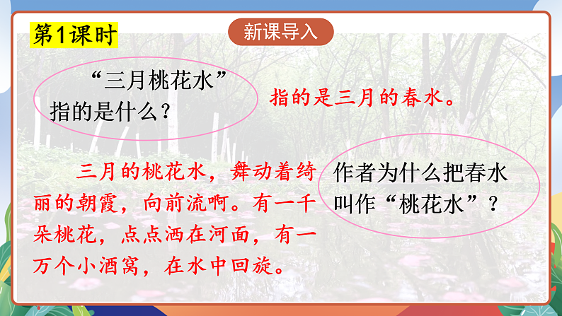 人教部编版语文四年级下册 4《三月桃花水》课件第3页