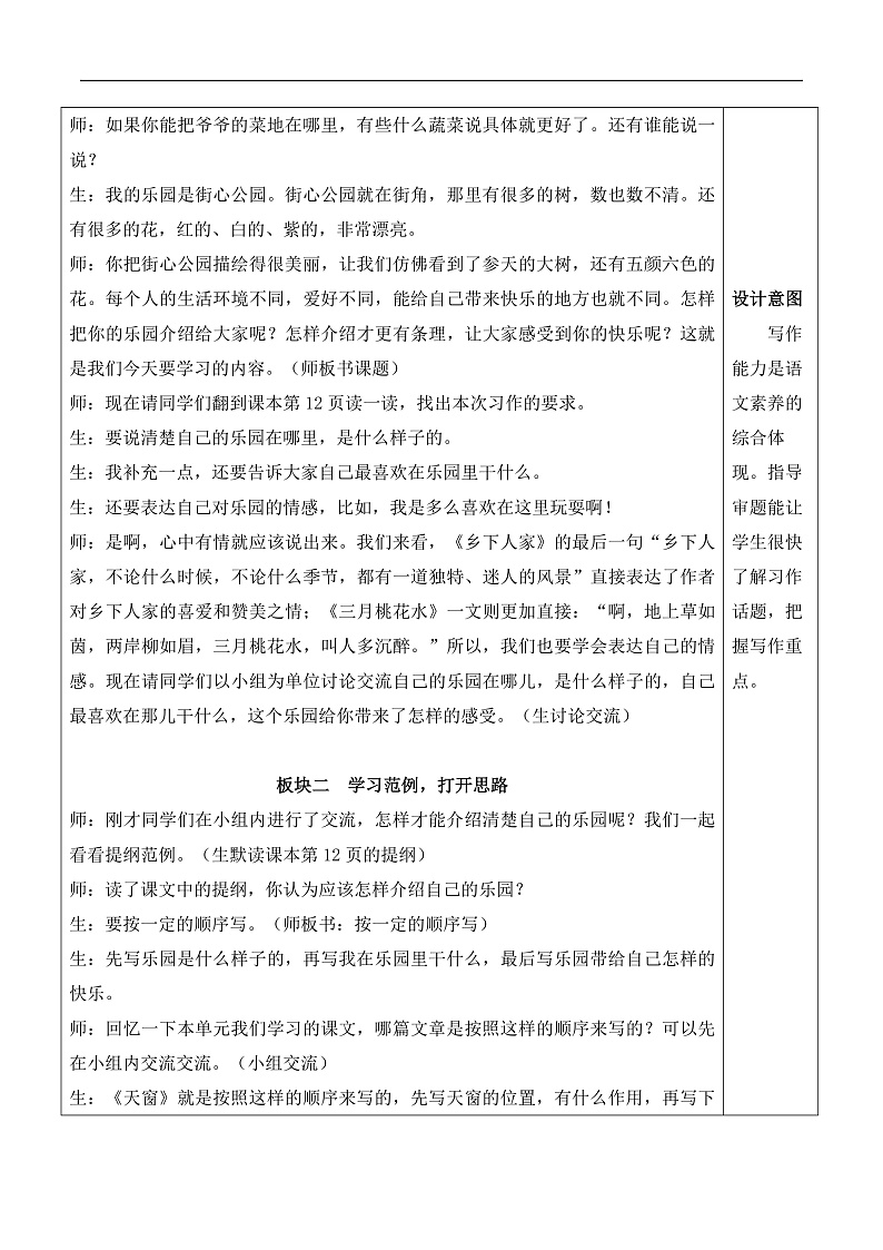 人教部编版语文四年级下册 习作：我的乐园 教案第2页