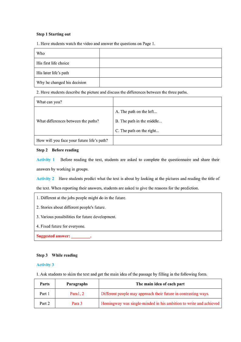 外研版高中英语选择性必修四Unit 1 Period 1《Starting out  and understan》教案第2页