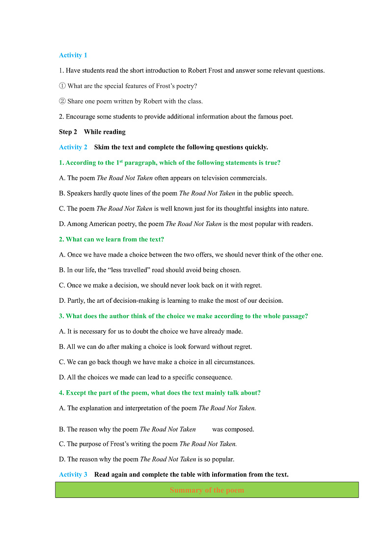 外研版高中英语选择性必修四Unit 1 Period 3《Developing ideas and presen》教案02