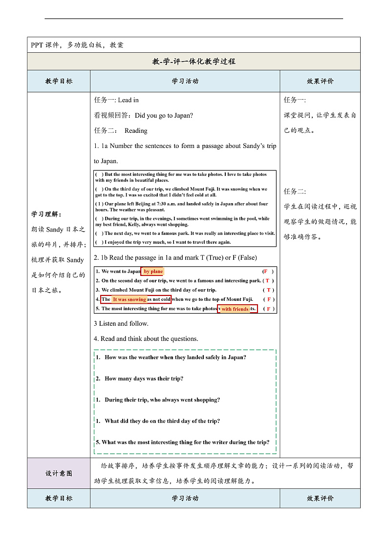仁爱科普版英语八下 Unit 6 Topic 1 《Enjoy Cycling》Section D 教案第2页