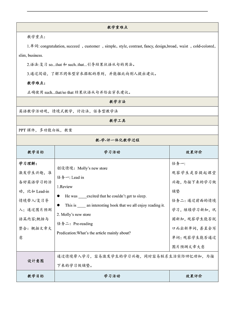 仁爱科普版英语八下 Unit 8 Topic 1 《 We will have a class fashion show》Section C  教案第2页