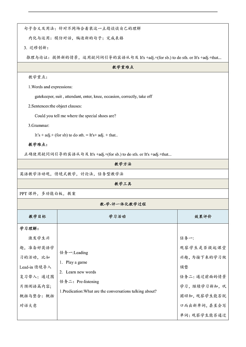 仁爱科普版英语八下 Unit 8 Topic 2 《 Our Clothes》 Section B 教案第2页