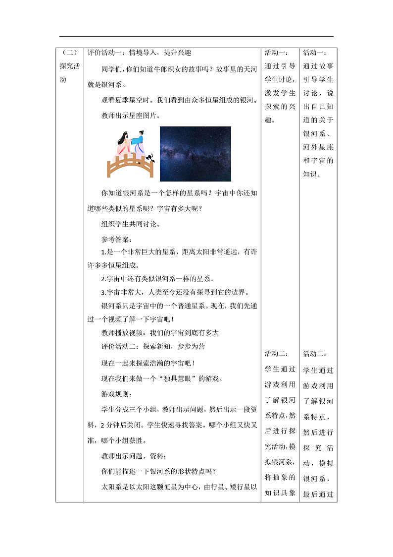 【大单元整体教学】3.6浩瀚的宇宙 课时教案第2页