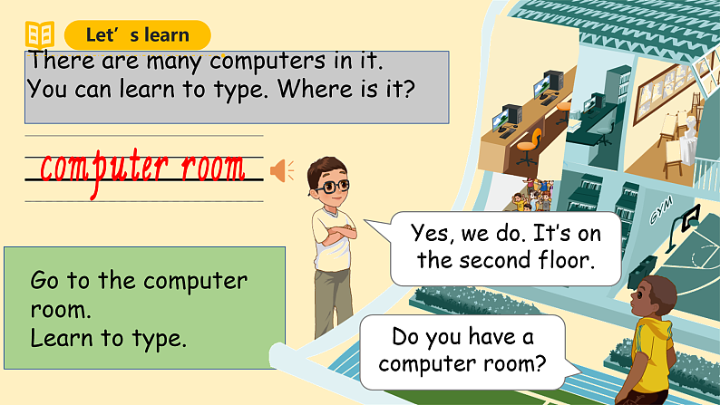 人教PEP英语四下 Unit1 My school B let's learn 课件第6页