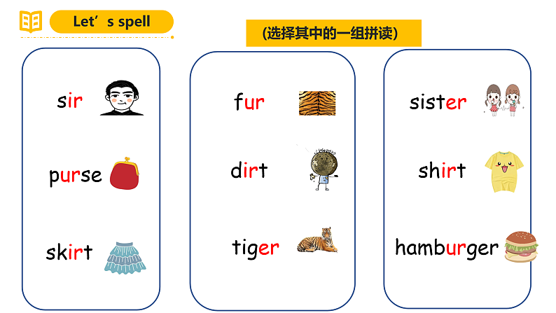 人教PEP英语四下 Unit2 What tine is it A let's spell 课件第6页