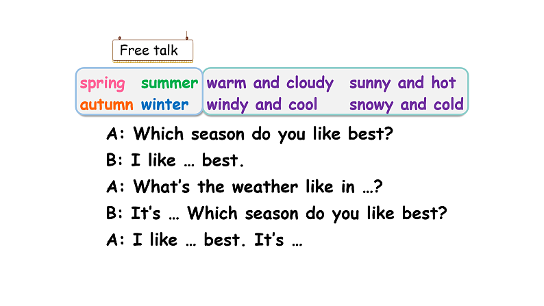 人教PEP版英语五下 Unit 2《My favourite season》Part A Let's learn & Read and match 课件第6页