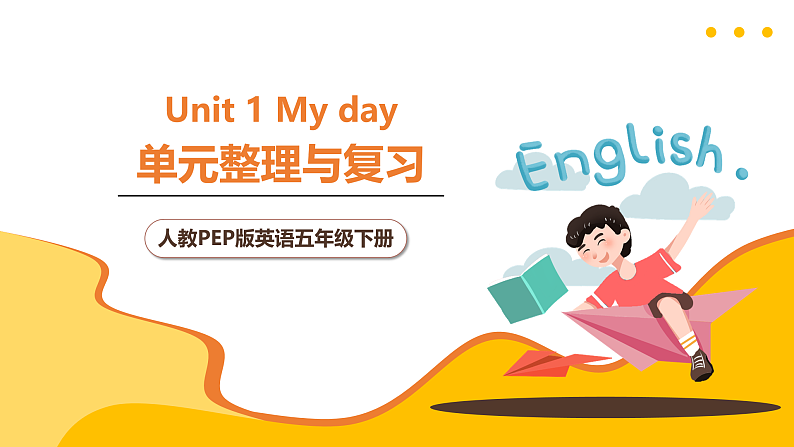 人教PEP版英语五下 Unit 1《My day》复习课件第1页
