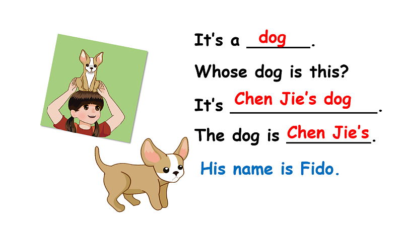 人教PEP版英语五下 Unit 5《Whose dog is it？》Part B Let's try & Let's tal 课件第8页