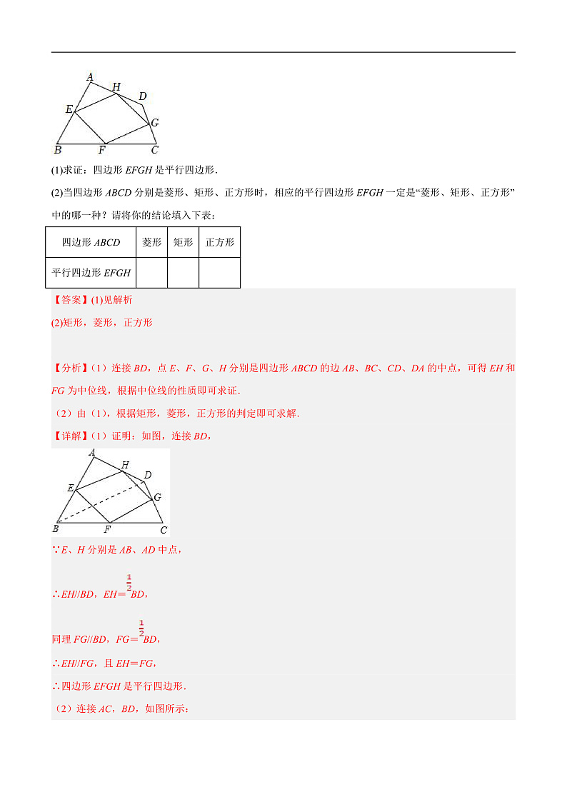 苏科版数学八下培优专项提升训练专题9.15中点四边形大题专练（解析版）第3页
