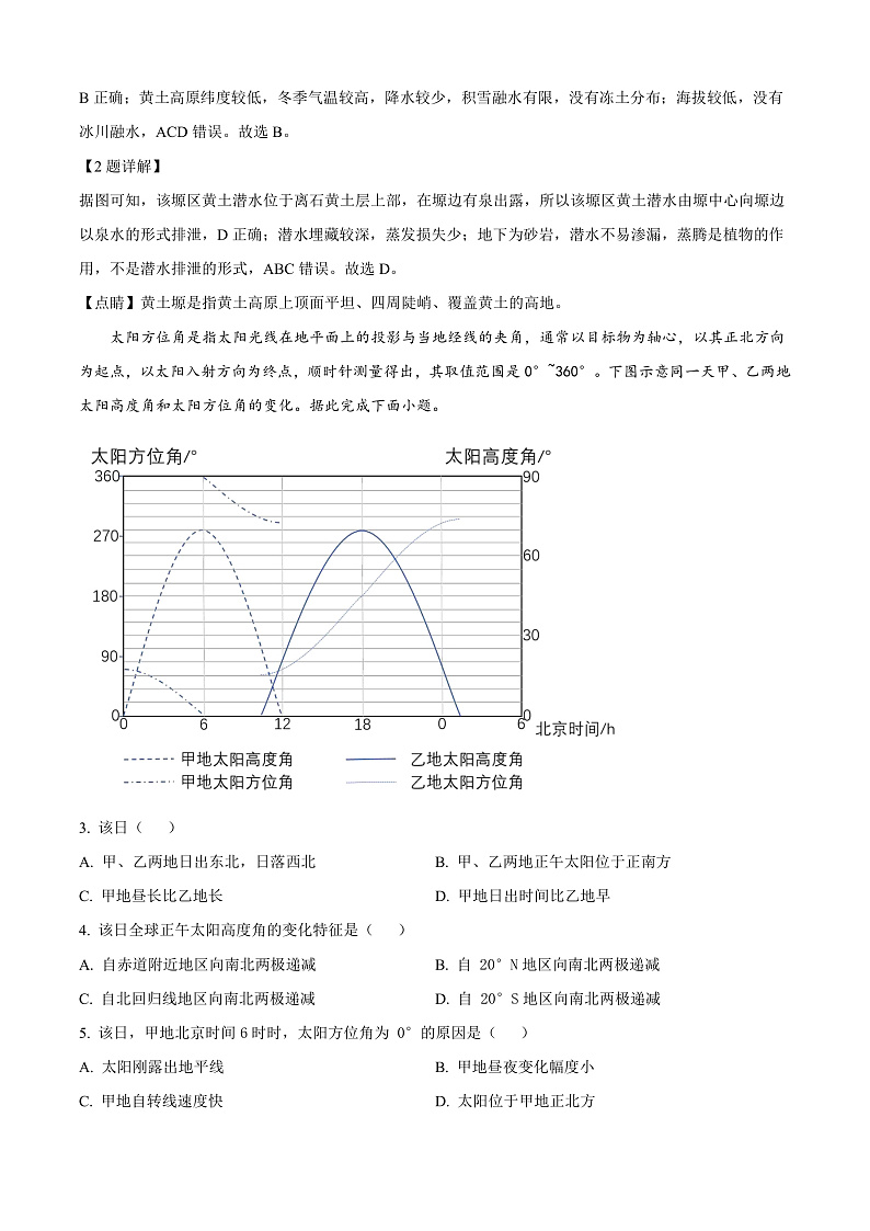 河南省部分名校2023-2024学年高二上学期期中地理试题含解析第2页