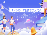 苏教版数学五年级下册1.1《等式、方程的含义及关系》课件+教案