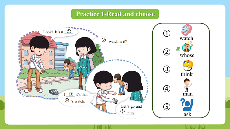 科普版英语四下Unit1 Lesson 1《Whose watch is it 》第二课时 课件第6页
