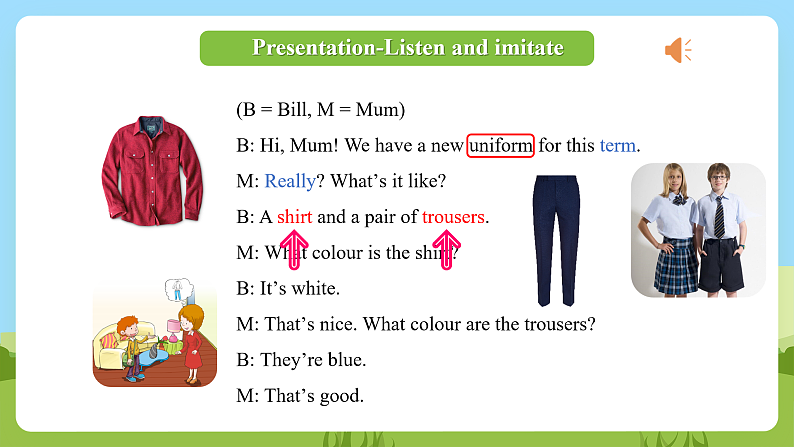 科普版英语四下Unit2 Lesson 2《What colour are the trousers》第一课时 课件第7页