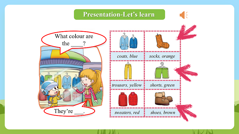 科普版英语四下Unit2 Lesson 2《What colour are the trousers》第二课时 课件第7页