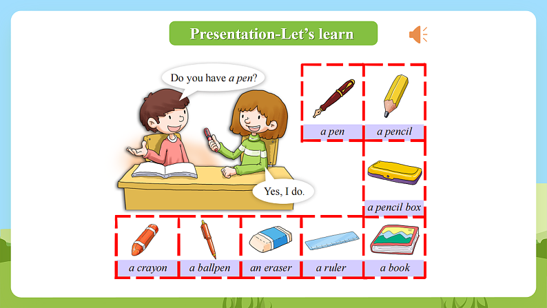 科普版英语四下Unit8 Lesson8《Do you have a ruler 》第二课时 课件第7页