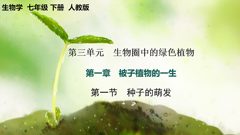 【核心素养】人教版初中生物七年级下册3.1.1《种子的萌发》课件第1页