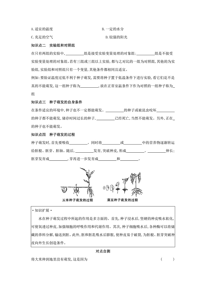七年级下册3.1.1《种子的萌发》学案第2页