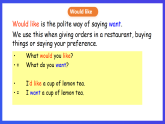 香港朗文版英语四年级下册 Chapter6《Ordering food》语法课件