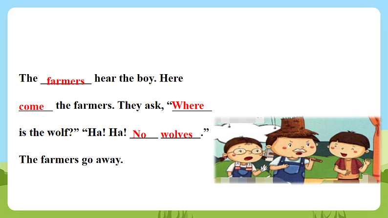 沪教牛津版（六三制一起）英语一下 Unit 12《A boy and a wolf》第三课时 课件第6页