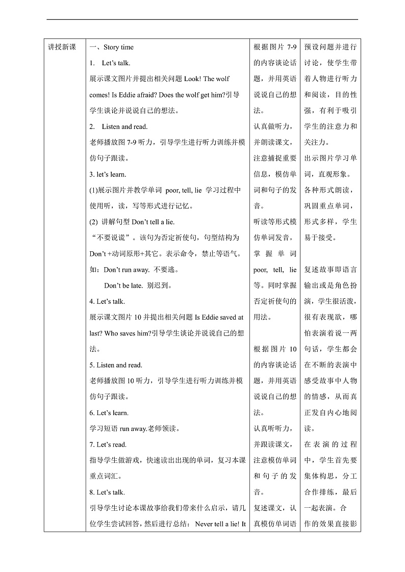 沪教牛津版（六三制一起）英语一下 Unit 12《A boy and a wolf》第三课时 教案第2页