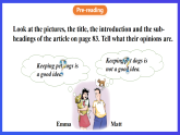 滬教牛津版（六三制）英語八下 Unit 6《 Pets》第2課時(shí)Reading II+Listening 課件+教案+分層練習(xí)（含答案）+音頻