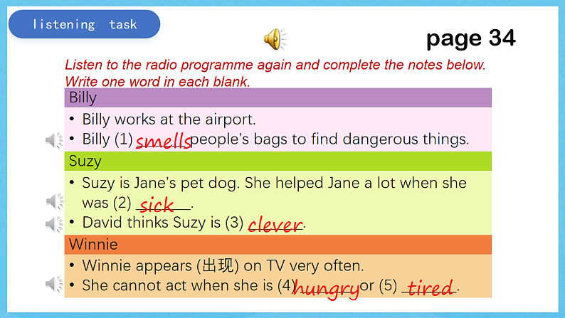 沪教牛津版(六三制)英语七下Unit 3 《Our animal friends》--Listening&Speaking 课件第8页