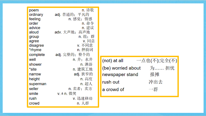 沪教牛津版(六三制)英语七下Unit 7 《 Poems 》单词课件第2页