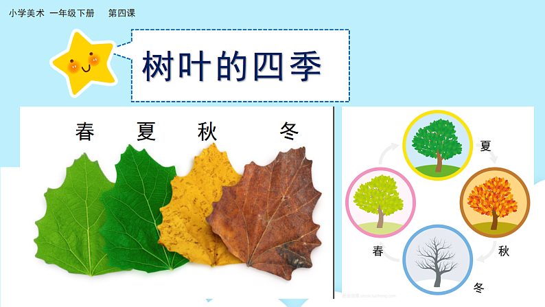 美术岭南版一年级下册 第四课《树叶的故事》课件第3页