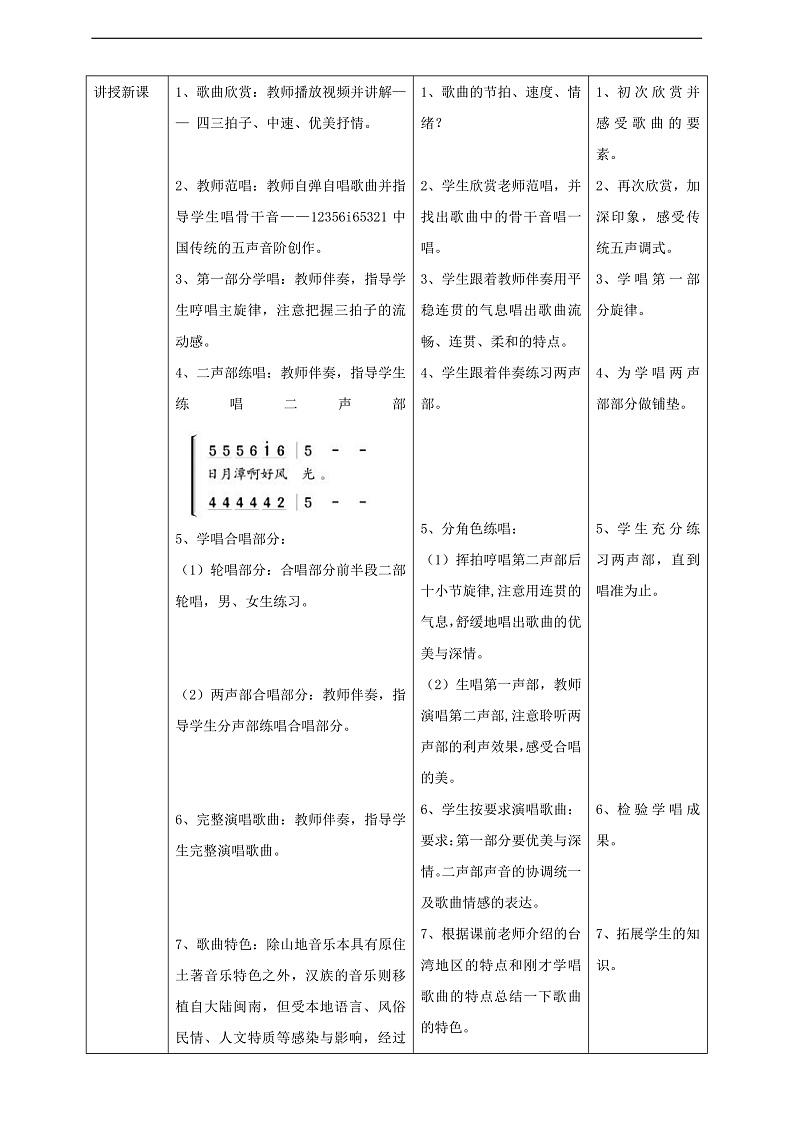 花城版音乐九年级下册第二单元《美丽的台湾岛》《高山青》教案第2页