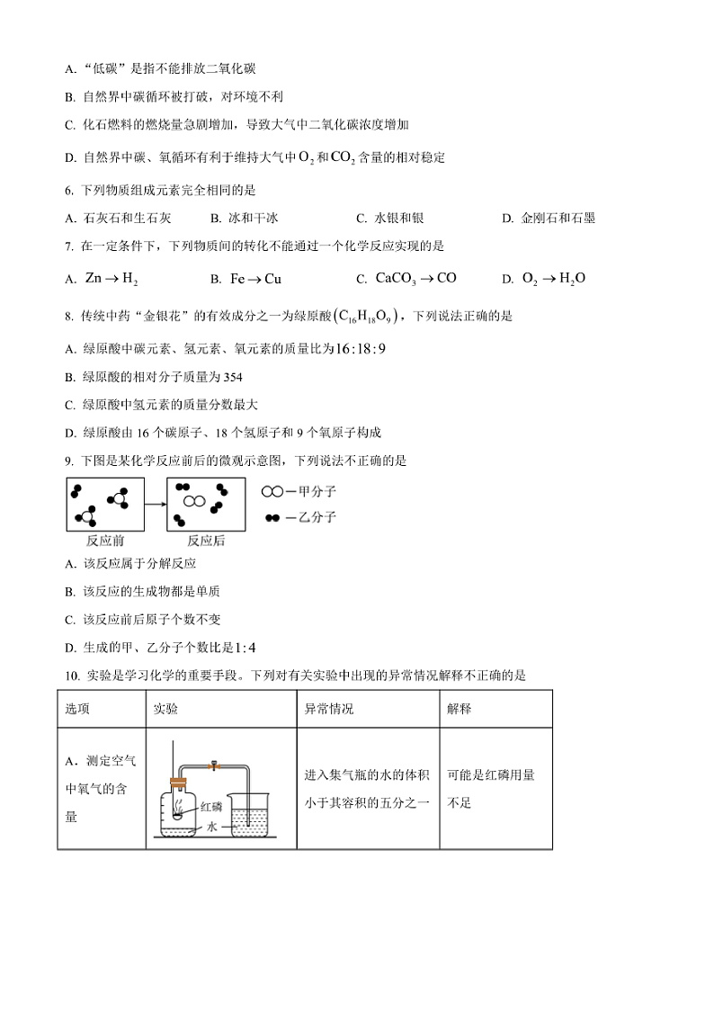 2024～2025学年辽宁省沈阳市皇姑区九年级上期末考试化学试卷(含答案)第2页