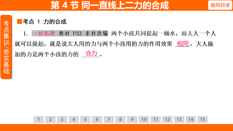 8.4 同一直线上二力的合成（课件）人教版物理八年级下册第4页