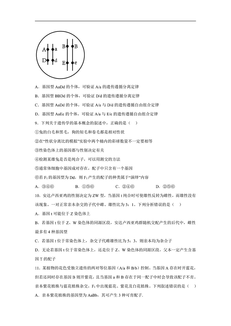 高中生物一轮复习第五单元基因的传递规律单元检测A卷含解析答案第3页